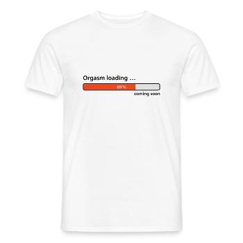 Orgasm loading ... coming soon Sexe trafic point culminant - T-shirt homme - blanc - Devant - AI Model Male 178 dark (178cm)
