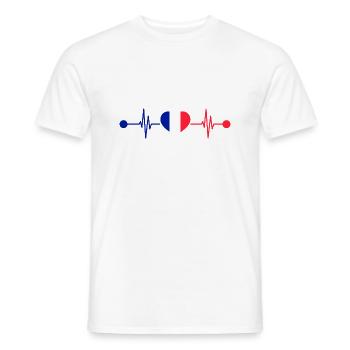 Herzschlag Franzose Frankreich - Männer T-Shirt - Weiß - Vorne - AI Model Male 178 dark (178cm)