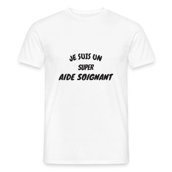 Je suis un super aide soignant - T-shirt homme - blanc - Devant - AI Model Male 178 dark (178cm)