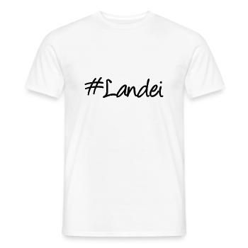 #Landei - Landei - Hashtag - Slogan - Männer T-Shirt - Weiß - Vorne - AI Model Male 178 dark (178cm)