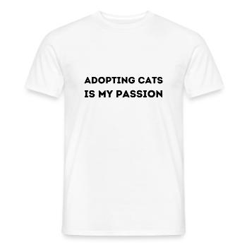 Katzen adoptieren ist meine Leidenschaft, Für Katzenfans - Männer T-Shirt - Weiß - Vorne - AI Model Male 178 dark (178cm)