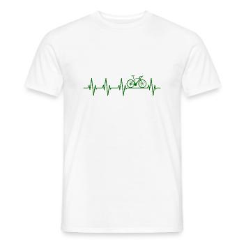 ECG de battement de cœur de vélo - T-shirt homme - blanc - Devant - AI Model Male 178 dark (178cm)