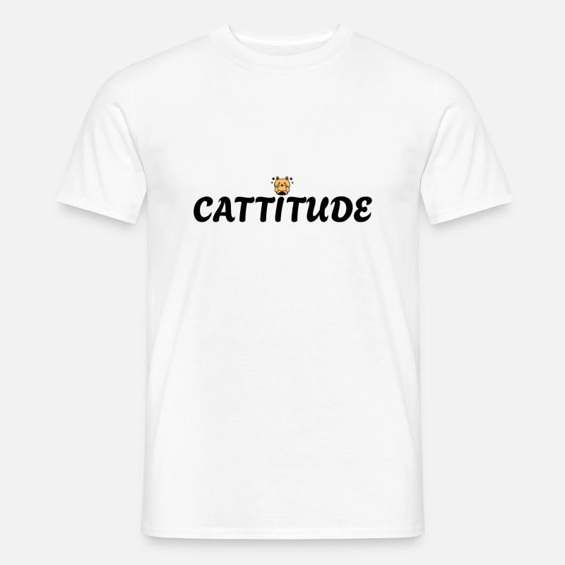 Catitude Designs - Männer T-Shirt - Weiß