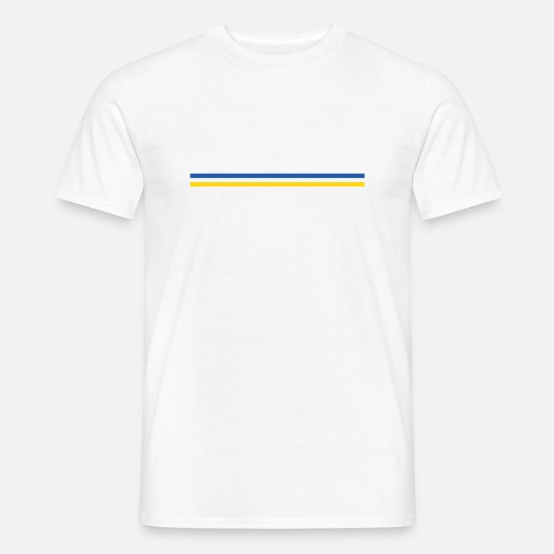 Linie oder Flagge Ukraine - Männer T-Shirt - Weiß