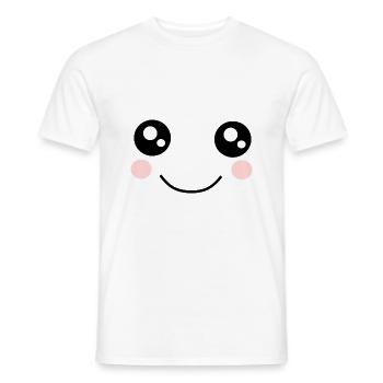 Kawaii, eyes, face - Men's T-Shirt - white - Front - AI Model Male 178 dark (178cm)