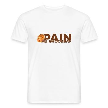 Pain au chocolat - T-shirt homme - blanc - Devant - AI Model Male 178 dark (178cm)
