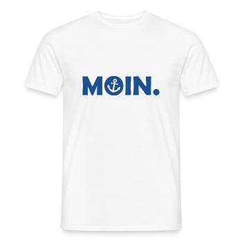 Moin - Guten Morgen - Nordsee - Ostsee - Anker - Männer T-Shirt - Weiß - Vorne - AI Model Male 178 dark (178cm)
