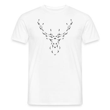 Cerf | Mode de rue | minimal | Style urbain - T-shirt homme - blanc - Devant - AI Model Male 178 dark (178cm)