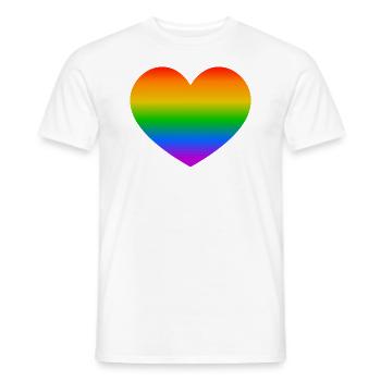 Herz Regenbogen LGBT - Männer T-Shirt - Weiß - Vorne - AI Model Male 178 dark (178cm)