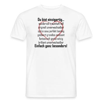 Du bist einzigartig mit Herz - Männer T-Shirt - Weiß - Vorne - AI Model Male 178 dark (178cm)