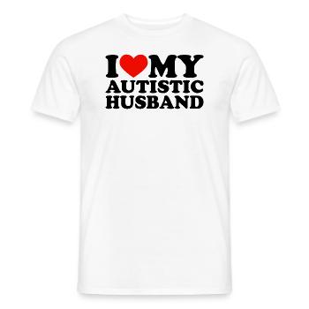 I Love My Autistic Husband Heart My Husband Autism - Männer T-Shirt - Weiß - Vorne - AI Model Male 178 dark (178cm)