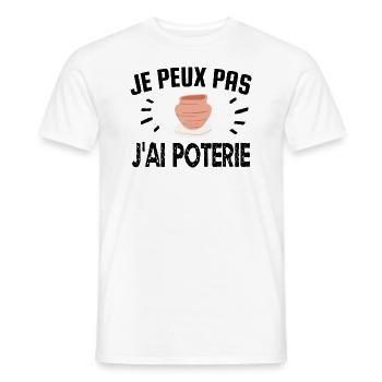 je peux pas j'ai poterie - T-shirt homme - blanc - Devant - AI Model Male 178 dark (178cm)