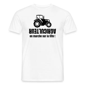 Farmer, farmer, tractor - Men's T-Shirt - white - Front - AI Model Male 178 dark (178cm)