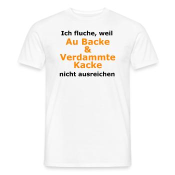 Ich fluche weil - Männer T-Shirt - Weiß - Vorne - AI Model Male 178 dark (178cm)