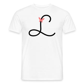 Lettre L Papillon Lettre - T-shirt homme - blanc - Devant - AI Model Male 178 dark (178cm)