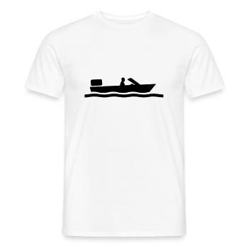 Motorboat Kaptiän - Men's T-Shirt - white - Front - AI Model Male 178 dark (178cm)