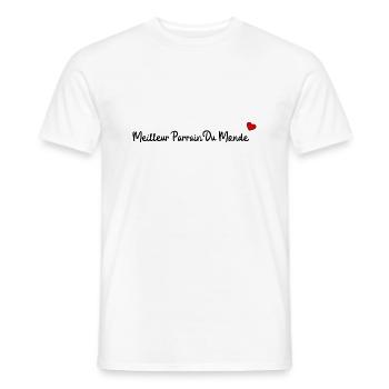 Meilleur parrain du monde - T-shirt homme - blanc - Devant - AI Model Male 178 dark (178cm)