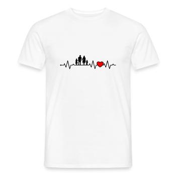 Parents Heartbeat Family Children - Men's T-Shirt - white - Front - AI Model Male 178 dark (178cm)