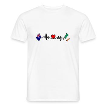 Cardio Heart with Flag Australia, Ireland - Men's T-Shirt - white - Front - AI Model Male 178 dark (178cm)