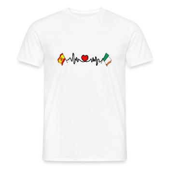 Cardio Heart with Flag Spain, Ireland - Men's T-Shirt - white - Front - AI Model Male 178 dark (178cm)