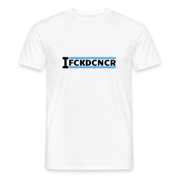 I FUCKED CANCER - Banner Blau (Prostata) - Männer T-Shirt - Weiß - Vorne - AI Model Male 178 dark (178cm)