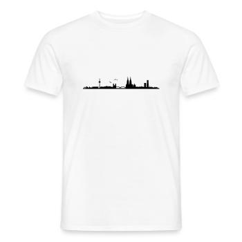 Cologne Skyline Panorama - Men's T-Shirt - white - Front - AI Model Male 178 dark (178cm)