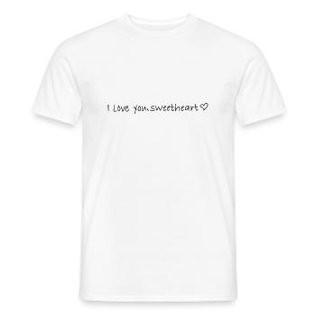 I Love you, sweetheart - je t’aime, doux coeur - T-shirt homme - blanc - Devant - AI Model Male 178 dark (178cm)