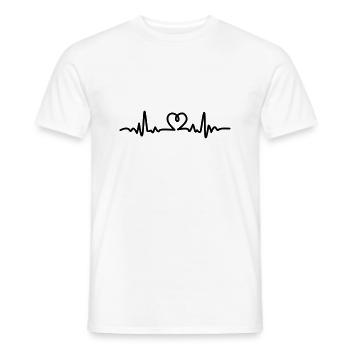 Herzschlag Puls Heartbeat Zeichnung mit Herz - Männer T-Shirt - Weiß - Vorne - AI Model Male 178 dark (178cm)