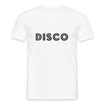 Disco Slogan - Logo - Männer T-Shirt - Weiß - Vorne - AI Model Male 178 dark (178cm)