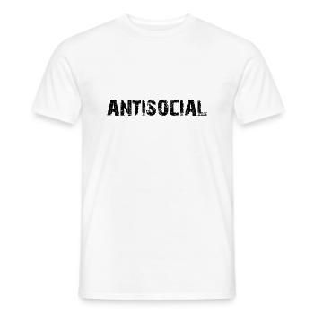 Antisocial - Männer T-Shirt - Weiß - Vorne - AI Model Male 178 dark (178cm)