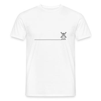 Icône de moulin à vent - T-shirt homme - blanc - Devant - AI Model Male 178 dark (178cm)