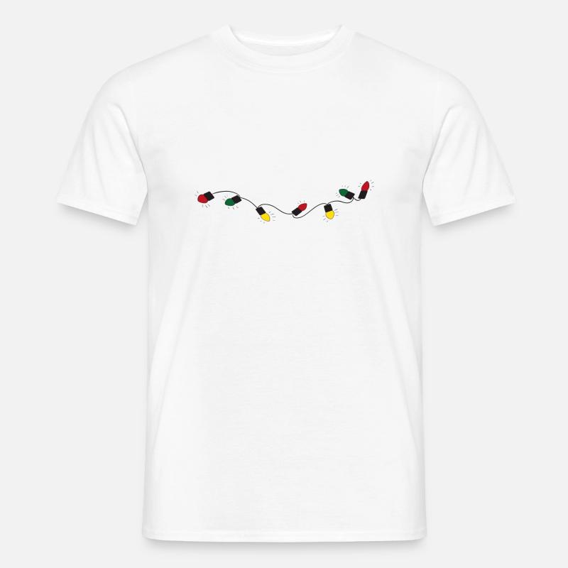 Lichterkette mit bunten Lichtern - Männer T-Shirt - Weiß