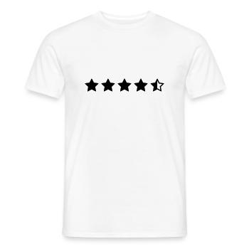 Spread Shirt Black 4 5 étoiles Rating Marchandise - T-shirt homme - blanc - Devant - AI Model Male 178 dark (178cm)