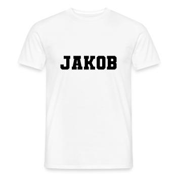 Name - Jakob - Men's T-Shirt - white - Front - AI Model Male 178 dark (178cm)