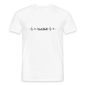 Basketball heartbeat - Men's T-Shirt - white - Front - AI Model Male 178 dark (178cm)