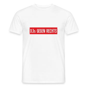 DJs gegen rechts - Männer T-Shirt - Weiß - Vorne - AI Model Male 178 dark (178cm)