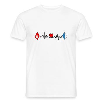 Cardio Herz Schweiz Flagge und Zürich Flagge - Männer T-Shirt - Weiß - Vorne - AI Model Male 178 dark (178cm)