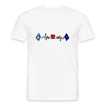 Cardio Heart avec drapeau Ecosse, Europe - T-shirt homme - blanc - Devant - AI Model Male 178 dark (178cm)