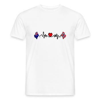 Cardio heart with Flag Australia, flag Norway - Men's T-Shirt - white - Front - AI Model Male 178 dark (178cm)