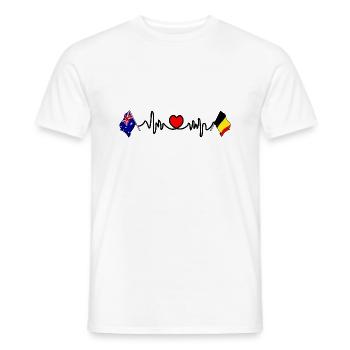 Cardio Heart mit Flagge Australien, Belgien - Männer T-Shirt - Weiß - Vorne - AI Model Male 178 dark (178cm)