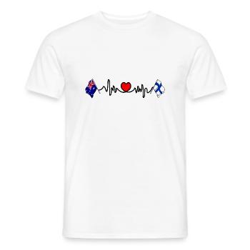 Cardio cardiaque avec Flag Australia, Finlande - T-shirt homme - blanc - Devant - AI Model Male 178 dark (178cm)