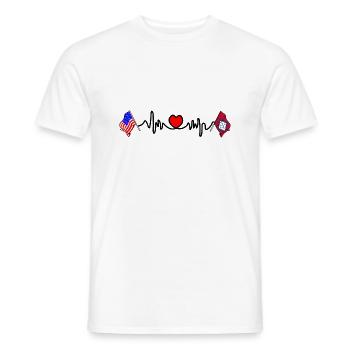 Cardio heart with USA flag and Arkansas Cardio flag - Men's T-Shirt - white - Front - AI Model Male 178 dark (178cm)