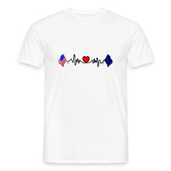 Cardio heart with USA flag and Alaska flag - Men's T-Shirt - white - Front - AI Model Male 178 dark (178cm)