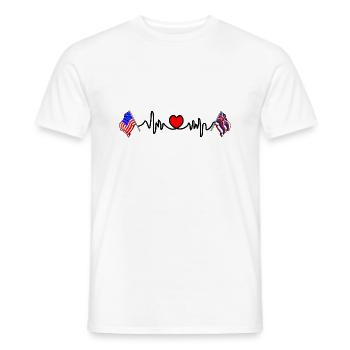 Cardio heart avec drapeau des États-Unis et drapeau d’Hawaï - T-shirt homme - blanc - Devant - AI Model Male 178 dark (178cm)