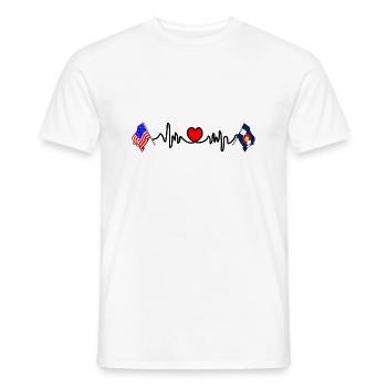 Cardio-Herz mit USA-Flagge und Colorado-Flagge - Männer T-Shirt - Weiß - Vorne - AI Model Male 178 dark (178cm)