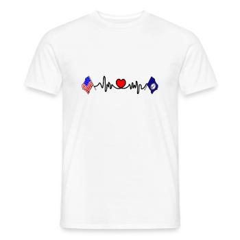 Cardio heart with USA flag and Virginia flag - Men's T-Shirt - white - Front - AI Model Male 178 dark (178cm)