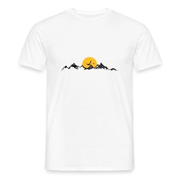 MONTAGNES Paysage Silhouette Panorama - T-shirt homme - blanc - Devant - AI Model Male 178 dark (178cm)