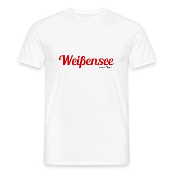 Berlin Weißensee - Meen Kiez - berlinerisch - Männer T-Shirt - Weiß - Vorne - AI Model Male 178 dark (178cm)