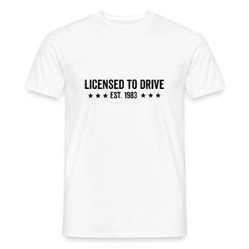 Fahrerlaubnis gegründet 1983 - Männer T-Shirt - Weiß - Vorne - AI Model Male 178 dark (178cm)