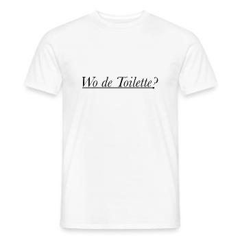 Eau de Toilette - Wo de Toilette? - Männer T-Shirt - Weiß - Vorne - AI Model Male 178 dark (178cm)